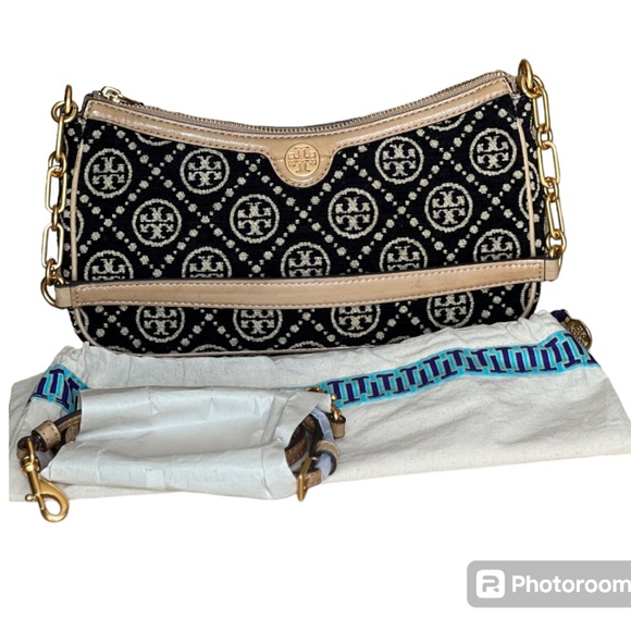 Tory Burch T Monogram Chenille Studio Shoulder Bag - Picture 9 of 16